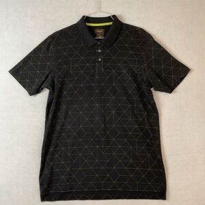 Foundry Supply‎ Co Shirt Mens XLT Black Gold Geometric Polo Short Sleeves Collar